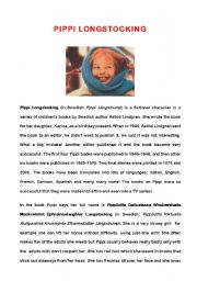 English Worksheet: Pippi Longstockings