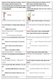 English Worksheet: Flow Chart much, many, a lot of/lots of
