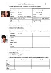 English Worksheet: Asking questions about someone