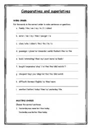 English Worksheet: Comparatives and superlatives