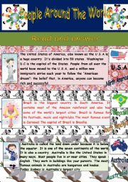 English Worksheet: People around the world (part two)
