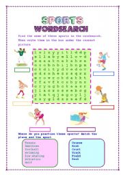 English Worksheet: Sports