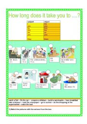 English Worksheet: HOW LONG DOES IT TAKE YOU TO...?