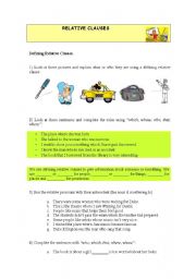 English Worksheet: RELATIVE CLAUSES