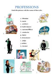 English Worksheet: Professions