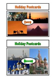 English Worksheet: Holiday Postcards Pair Work 2/5