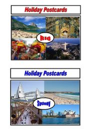 English Worksheet: Holiday Postcards Pair Work 5/5