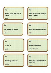 English Worksheet: Alphabet game -Letter W