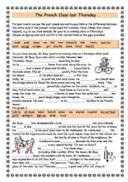 English Worksheet: Mr Busys French class last week (PAST SIMPLE/CONTINUOUS)