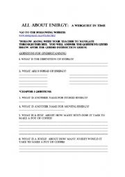 English Worksheet: All About Energy