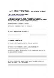 English worksheet: All About Energy