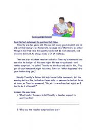 English Worksheet: homework