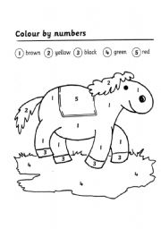 English Worksheet: Colour by Numbers