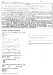 English Worksheet: Reading Comprehension