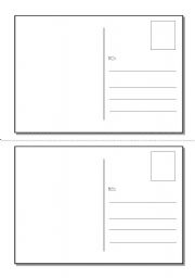 English Worksheet: Layout for postcards