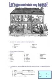 English Worksheet: House and furniture