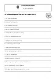 English Worksheet: Passive voice