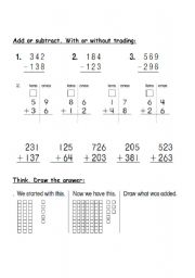 English worksheet: addition 4 grade 3