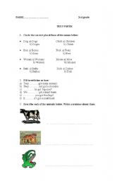 English Worksheet: 3rd grade test