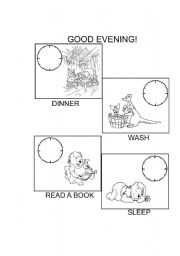 English Worksheet: My evening