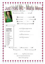 English worksheet: Just Hold Me - Maria Mena