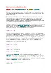 English Worksheet: adjectives 