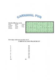 English worksheet: CARNIVAL FUN