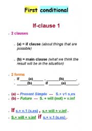 English worksheet: if clause 1