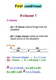 English Worksheet: if clause 1