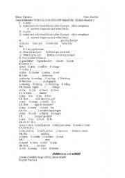 English worksheet: verbs