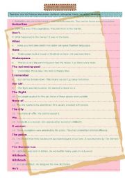 Relative pronouns. Transformations.