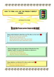 English Worksheet: Present Perfect Simple form and how to use