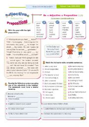 English Worksheet: Adjectives followed by Preposition  - (1) common combinations with 