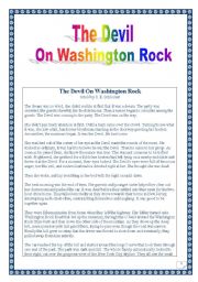 English Worksheet: The devil on Washington Rock (Full-scale PROJECT) (Reading comprehension & writing + discussion) (11 pages)