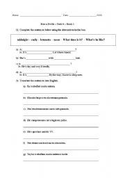 English Worksheet: Simple Past, Verb to be, varied expressions and dialogues