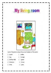 English worksheet: mY LIVING ROOM