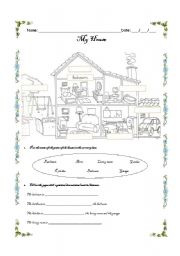 English Worksheet: Parts of the house