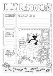 English Worksheet: In my bedroom there is ...