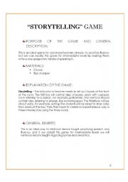 English Worksheet: storyteling game