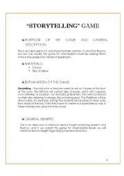 English worksheet: storyteling game