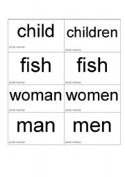 Plural noun memory game