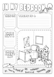 English Worksheet: In my bedroom there is ...