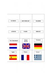 English worksheet: European countries and capitals 1