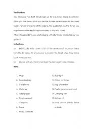 English worksheet: Children in the forest