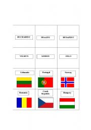 English worksheet: European countries and capitals 3