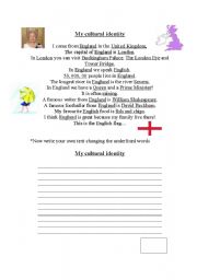 English worksheet: My cultural identity