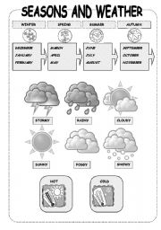 English Worksheet: WEATHER AND SEASONS