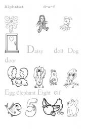 English worksheet: alphabet words