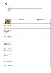 English worksheet: Superheroes