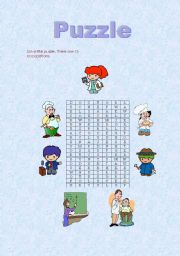 English Worksheet: Puzzle about occupations